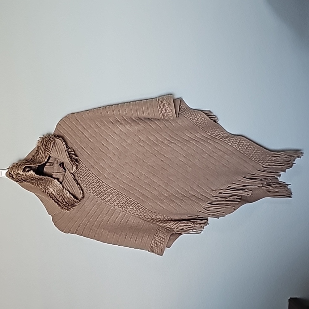 Pinklicious soft crochet hooded pancho one size